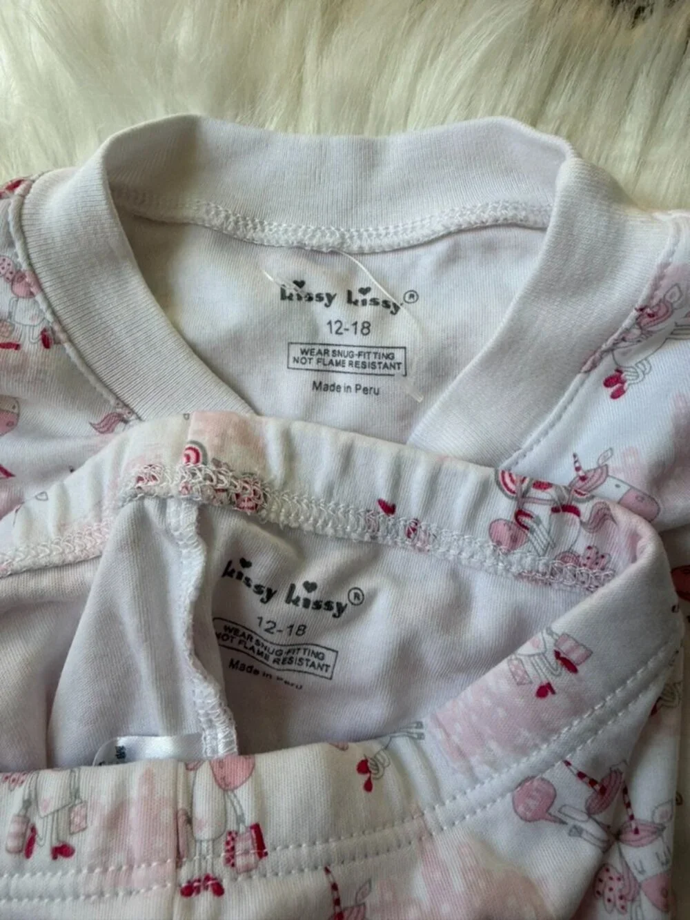 Kissy Kissy Pima Cotton Unicorn Pajama Set Girls 12-18 Months